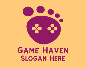 Gaming Community - Purple Foot Step Controller logo design