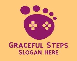 Purple Foot Step Controller logo design