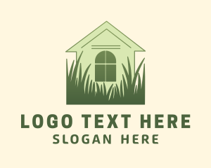 Green - House Garden Grass logo design
