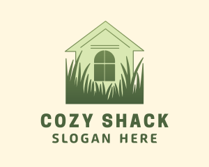 Shack - House Garden Grass logo design