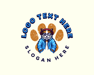 Cool - Paw Cat Accessory logo design