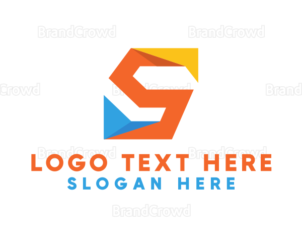 Colorful Origami Letter S Logo