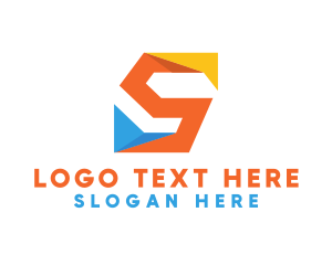 Children - Colorful Origami Letter S logo design