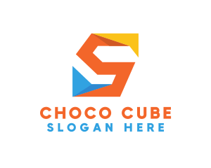 Colorful Origami Letter S  Logo