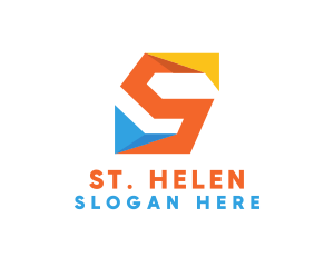 Colorful Origami Letter S  logo design