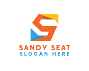 Colorful Origami Letter S  logo design