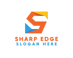 Colorful Origami Letter S  logo design