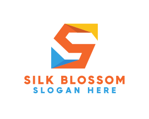 Colorful Origami Letter S  logo design