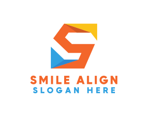 Colorful Origami Letter S  logo design