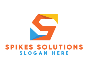 Colorful Origami Letter S  logo design