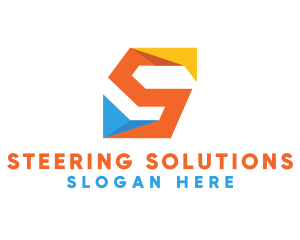 Colorful Origami Letter S  logo design