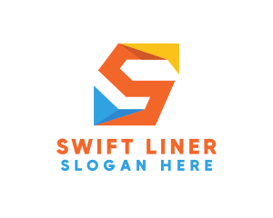 Colorful Origami Letter S  logo design