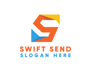 Colorful Origami Letter S  logo design