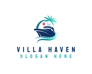 Villa - Yacht Beach Travel logo design