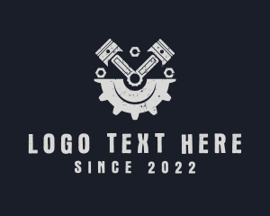 Cogwheel - Piston Mechanical Tool logo design