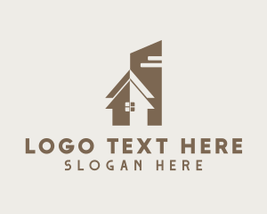 Real Estate - Brown House Building logo design