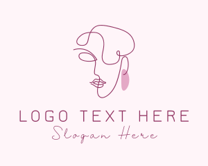 Gemstone - Female Earrings Jeweler logo design