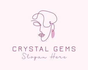 Female Earrings Jeweler logo design