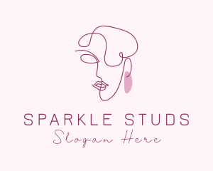 Female Earrings Jeweler logo design