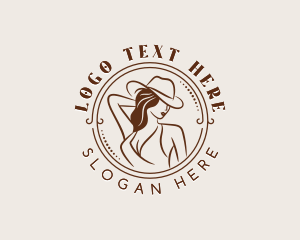 Western - Sexy Woman Cowgirl logo design