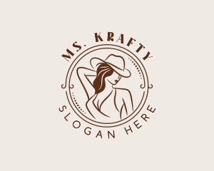 Cowgirl - Sexy Woman Cowgirl logo design