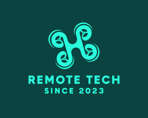 Remote - Blue Drone Letter H logo design