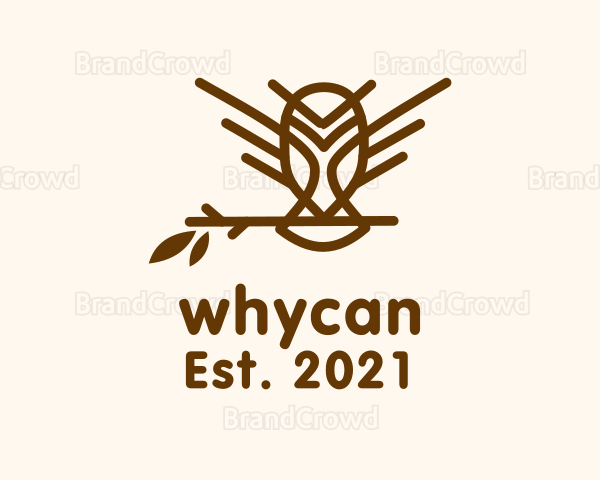 Minimalist Perched Owl Logo