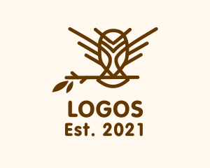 Nature Reserve - Minimalist Perched Owl logo design