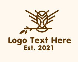 Branch - Minimalist Perched Owl logo design