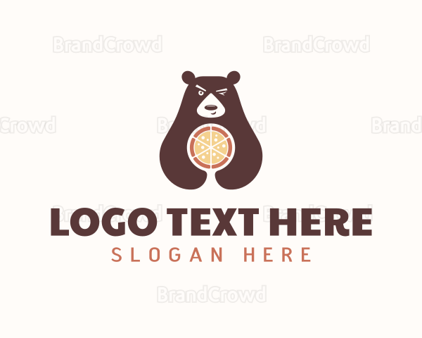 Pizza Bear Wink Logo