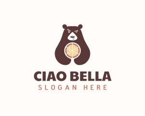 Pizza Bear Wink logo design