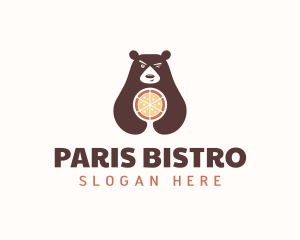 Pizza Bear Wink logo design