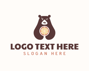 Italian - Pizza Bear Wink logo design