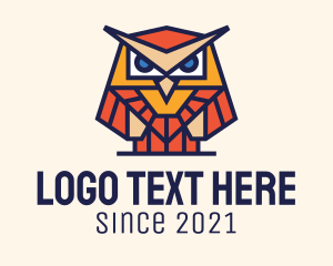 Perchery - Geometric Owl Zoo logo design