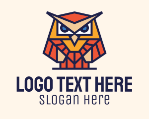 Geometric Owl Zoo Logo