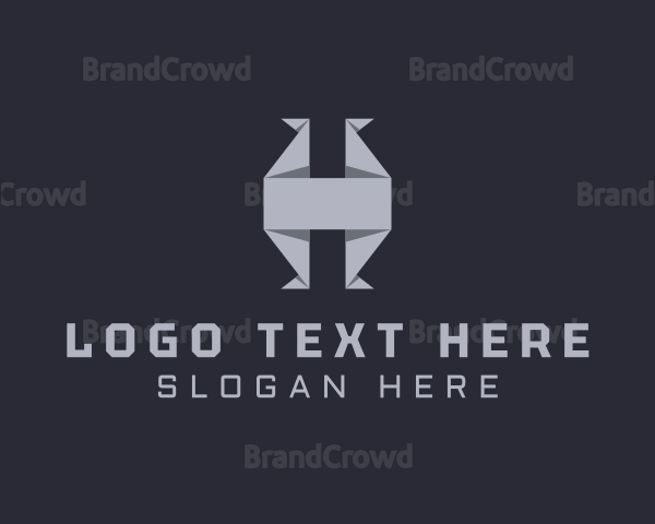 Modern Origami Letter H Logo