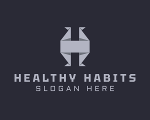 Modern Origami Letter H logo design