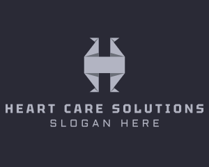 Modern Origami Letter H logo design