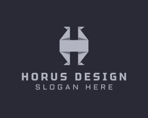 Modern Origami Letter H logo design