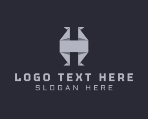 Construction - Modern Origami Letter H logo design