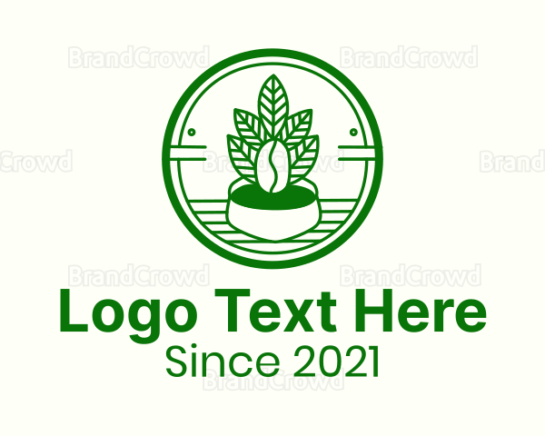 Coffee Bean Plant Badge Logo