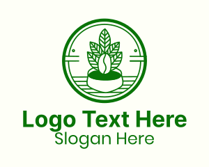 Coffee Bean Plant Badge Logo