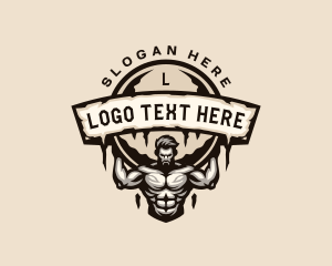 Bodybuilding - Atlas  Strong Man logo design