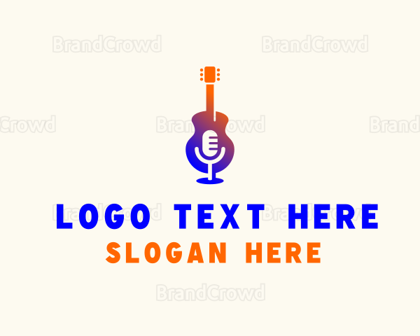 Microphone Guitar Music Logo