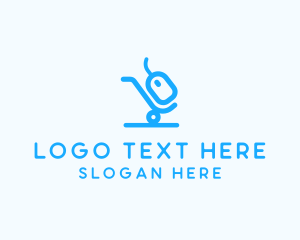Online Store - Blue Computer Mouse Cart logo design