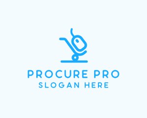 Procurement - Blue Computer Mouse Cart logo design