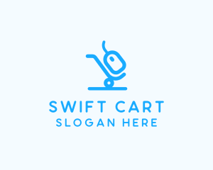 Blue Computer Mouse Cart logo design