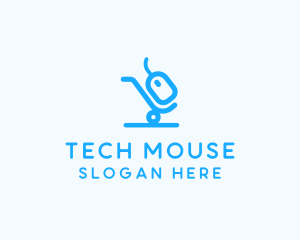 Blue Computer Mouse Cart logo design