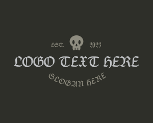 Wordmark - Gothic Skull Business logo design