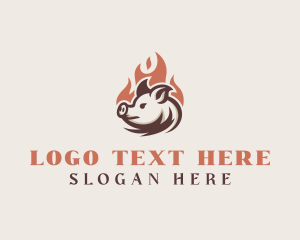 Meat - Roast Pig Grill logo design